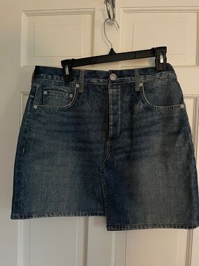 rag & bone blue denim mini skirt with tag